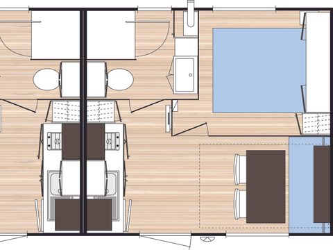 Mobilhome 2 personnes - Mobil-home Standard 16m² 1 chambre + terrasse 9m² + TV