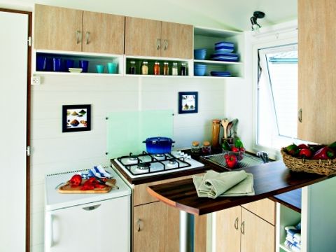 Mobilhome 5 personnes - Standard 29m² - 2 chambres - Terrasse 12m² - TV - Climatisation
