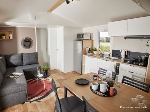 Mobilhome 6 personnes - NEW - Home Flower Premium 35 m² - 3 chambres - + terrasse semi-couverte 18m² - Lave-vaisselle - TV - Plancha