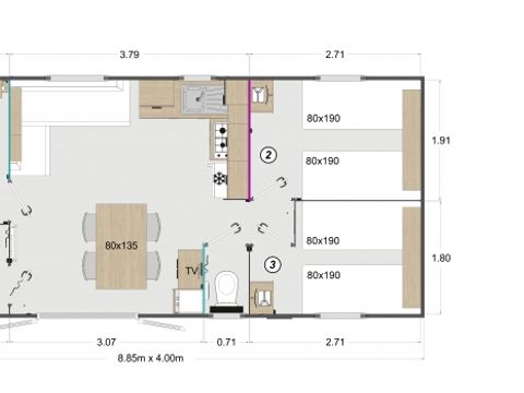 MOBILHOME 6 personnes - BANALEC