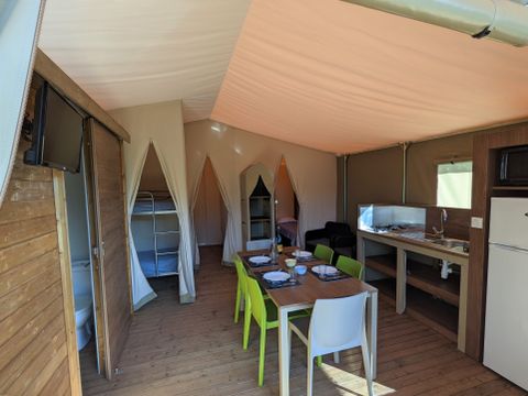 Tente en toile et en bois 6 personnes - LODGE GRAND CONFORT TIBYDI
