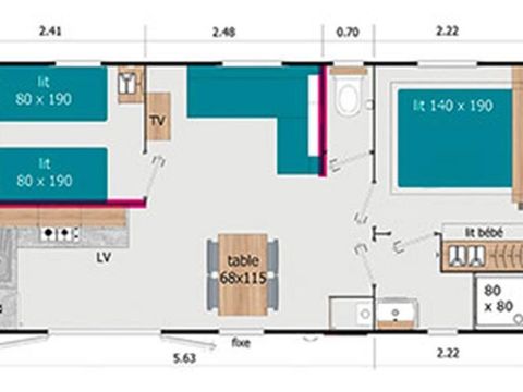 MOBILHOME 6 personnes - Lodge 77- 4/6 places