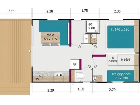MOBILHOME 4 personnes - Lodge 75