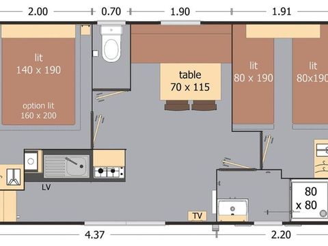 MOBILHOME 4 personnes - Lodge 64