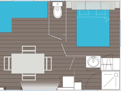 MOBILHOME 5 personnes - remium 30m² (2 chambres) + terrasse couverte 10m² + draps + serviettes + LV + TV 4/5 pers. MOBILHOME 5 personnes - remium 30m² (2 chambres) + terrasse couverte 10m² + draps + serviettes + LV + TV 4/5 pers.