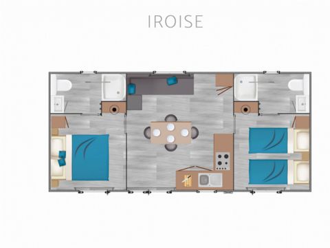 MOBILHOME 6 personnes - Premium Iroise 4/6 Pers 2Ch 2 Sde 32m2