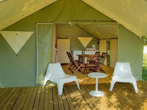 TENTE TOILE ET BOIS 5 personnes - Lodge