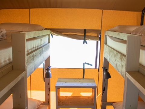 Tente en toile et en bois 6 personnes - ESTRELLA PARADIS Extra Lodge Nomad grand confort comme à la maison 35m2 - 6 personnes