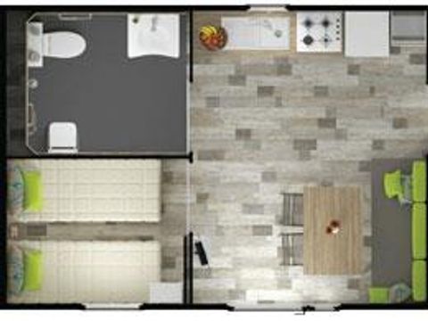 Mobilhome 4 personnes - CAVALIN Mobil-home Confort 35m² - 2 chambres ( personnes à mobilité réduite) sur parcelle >100m2