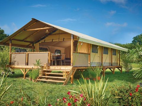 Tente en toile et en bois 5 personnes - Lodge Vintage sans sanitaire