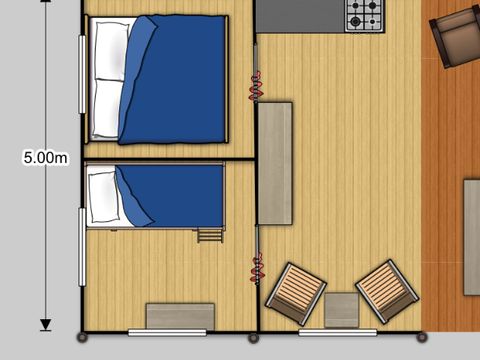 TENTE TOILE ET BOIS 5 personnes - Bois