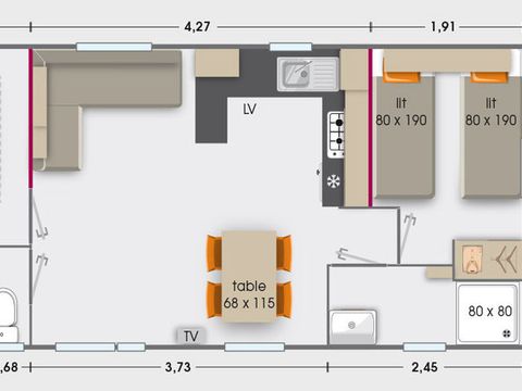 MOBILHOME 6 personnes - B