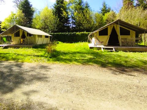 Tente en toile et en bois 4 personnes - Tente Lodge 10 + 20 m² - 2 chambres / sans sanitaires