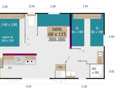 MOBILHOME 4 personnes - CONFORT