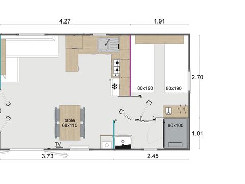 MOBILHOME 4 personnes - PREMIUM 30 m²