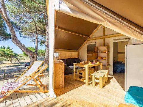 TENTE TOILE ET BOIS 4 personnes - LODGE TENTE - sans sanitaire