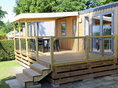 MOBILHOME 6 personnes - Confort 32m² - 3 chambres + terrasse semi-couverte