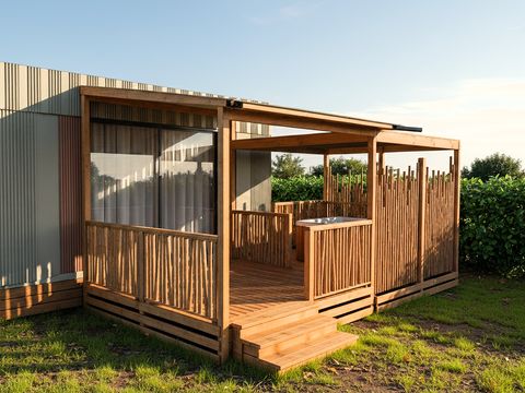 MOBILHOME 2 personnes - NEW// Villa de la Rance Prestige 20m² - 1 chambre - SPA - Terrasse couverte