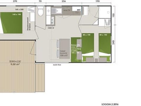MOBILHOME 5 personnes - PREMIUM LOGGIA