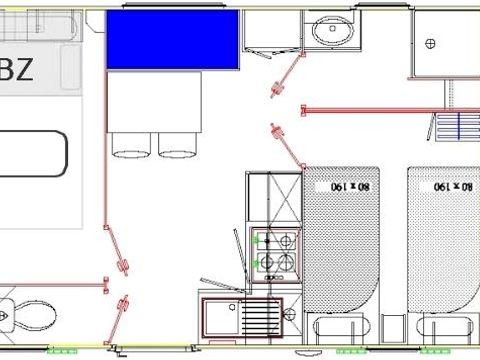 Mobilhome 4 personnes - BIKINI - 1 chambre + salon convertible 2/4 Personnes