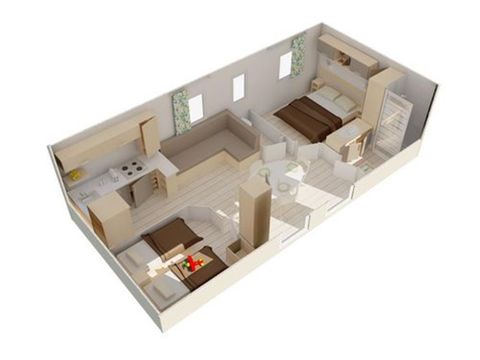 Mobilhome 4 personnes - Mobil home SAVANNAH - 2 chambres