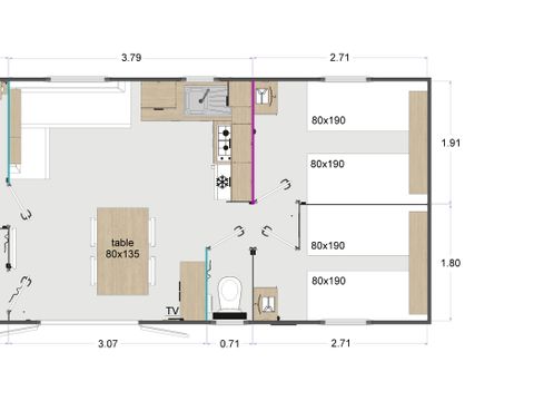 MOBILHOME 6 personnes - Trimaran 34m²