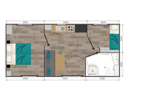 MOBILHOME 4 personnes - CONFORT" 2 Chambres Terrasse 4 personnes