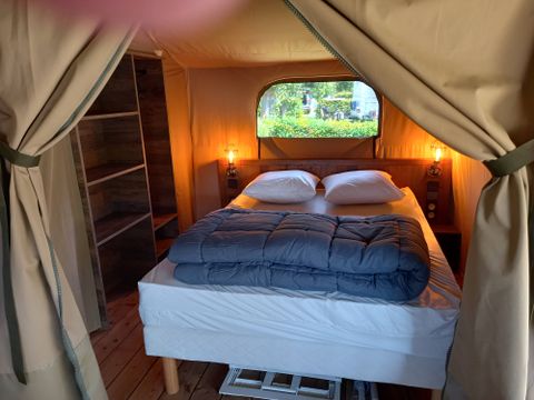 TENTE TOILE ET BOIS 5 personnes - Lodge sanitaire
