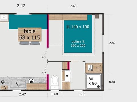 Mobilhome 2 personnes - 1 chambre M