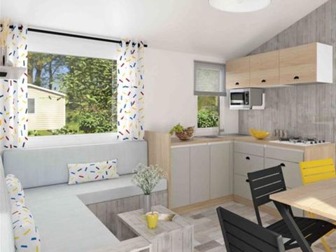 MOBILHOME 6 personnes - PREMIUM 36m² - 3 chambres - 2 SDB - Terrasse Couverte