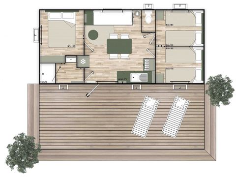 MOBILHOME 6 personnes - Confort + 3 Chambres 6 Personnes