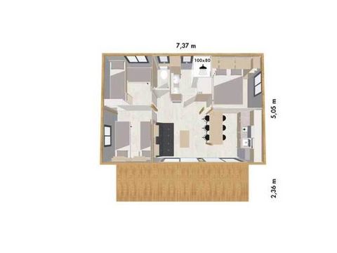 MOBILHOME 6 personnes - Cottage Premium 3 Chambres