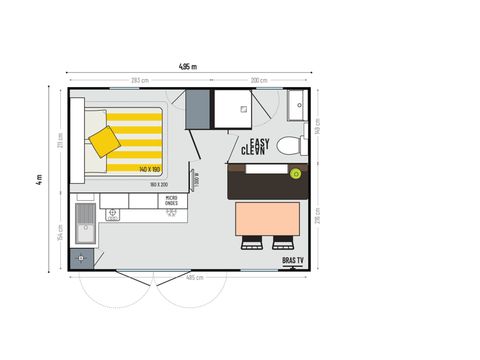 MOBILHOME 2 personnes - CONFORT 20m²