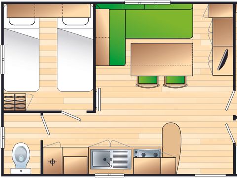MOBILHOME 4 personnes -  Mobil home Standard 27m² - 2 chambres - terrasse 4 pers
