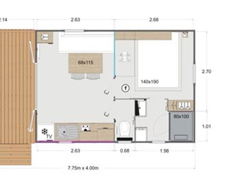MOBILHOME 3 personnes - Mobil Home - 1 chambre