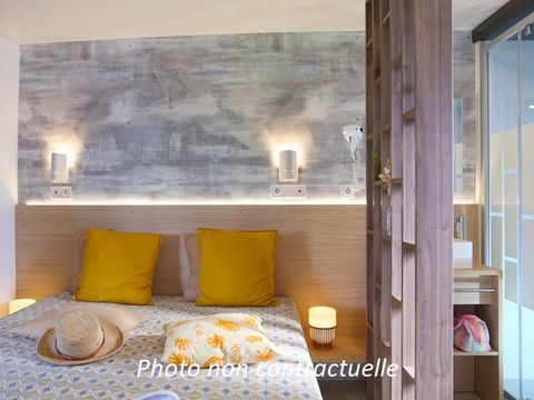 Mobilhome 6 personnes - Mobil-home Taos 40m² (3 chambres 2 SDB) + terrasse au bord de l'étang