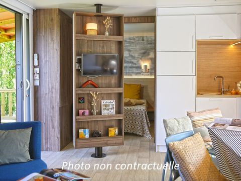 Mobilhome 6 personnes - Mobil-home Taos 40m² (3 chambres 2 SDB) + terrasse au bord de l'étang