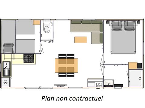 Mobilhome 4 personnes - Mobil-home Grand Large 30 m² (2 chambres) + terrasse