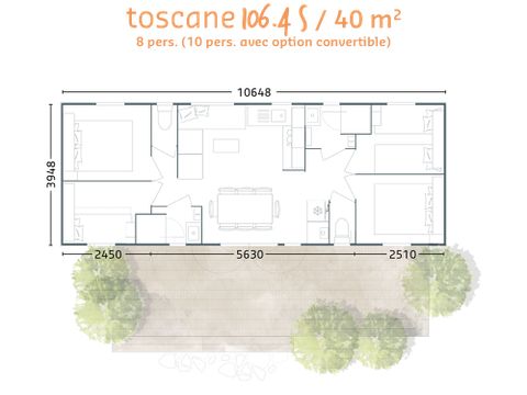 MOBILHOME 8 personnes - Toscane (4 chambres 2 SDB)