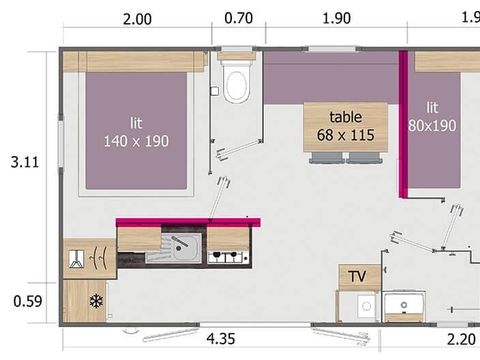 MOBILHOME 4 personnes - LODGE
