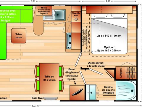 MOBILHOME 4 personnes - Cottage 2 chambres - 31 m² 