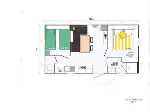 MOBILHOME 4 personnes - Nouveau Cottage 2 chambres - 26 m²