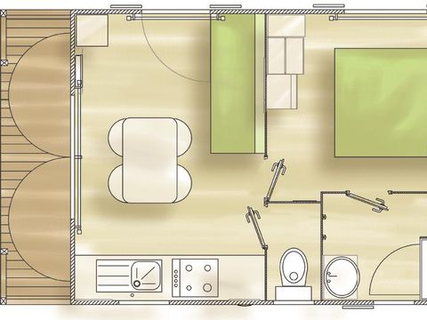 MOBILHOME 2 personnes - (1 chambre)