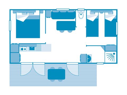 MOBILHOME 4 personnes - COTTAGE 4p 2ch ***