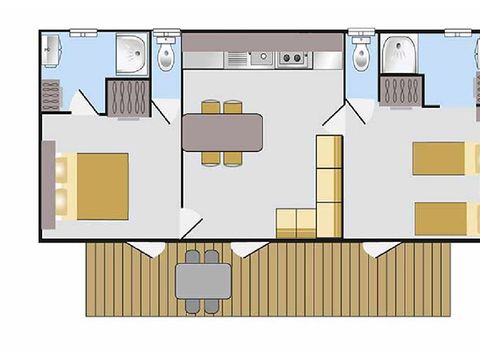 MOBILHOME 4 personnes - COTTAGE Nautilus Premium 4p 2chambres 2 Sdb Clim