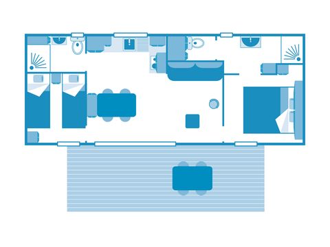 MOBILHOME 4 personnes - COTTAGE OTELLO 4p 2ch 2SdB PREMIUM