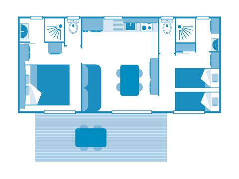 MOBILHOME 4 personnes - COTTAGE vue Mer 4p 2ch ****
