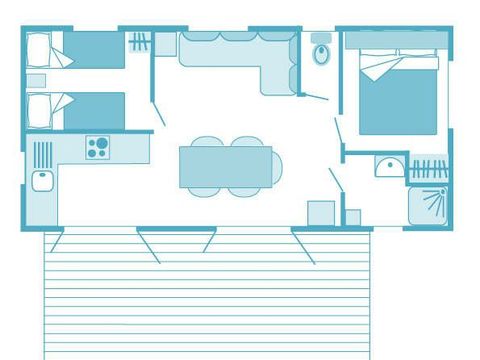 MOBILHOME 6 personnes - COTTAGE 4/5p 2ch ***