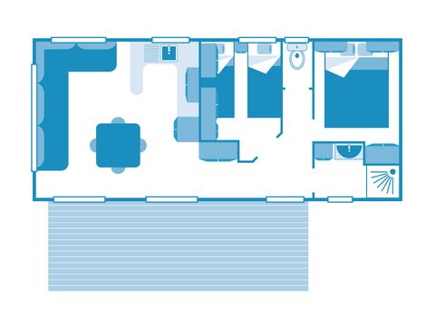MOBILHOME 5 personnes - COTTAGE vue mer 4/5p 2ch ***