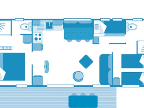 MOBILHOME 6 personnes - Cottage Taos 6p 3ch Premium